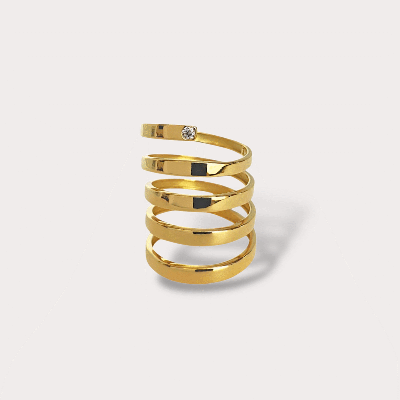 Anel em Ouro Amarelo com Diamante – Coleção Vortex - CAN05029