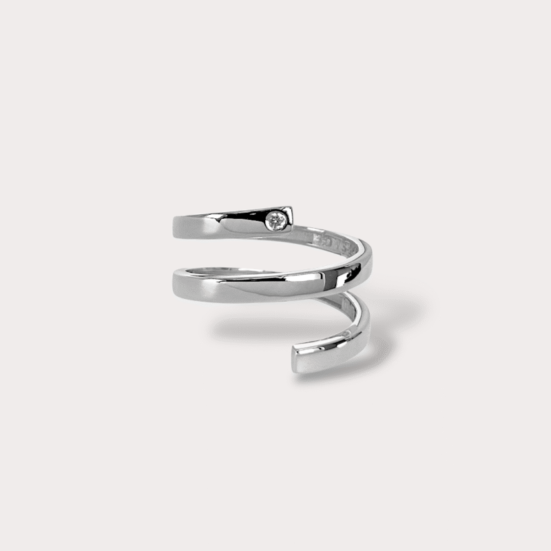 Anel em Ouro Branco com Diamante – Coleção Vortex - CAN05035