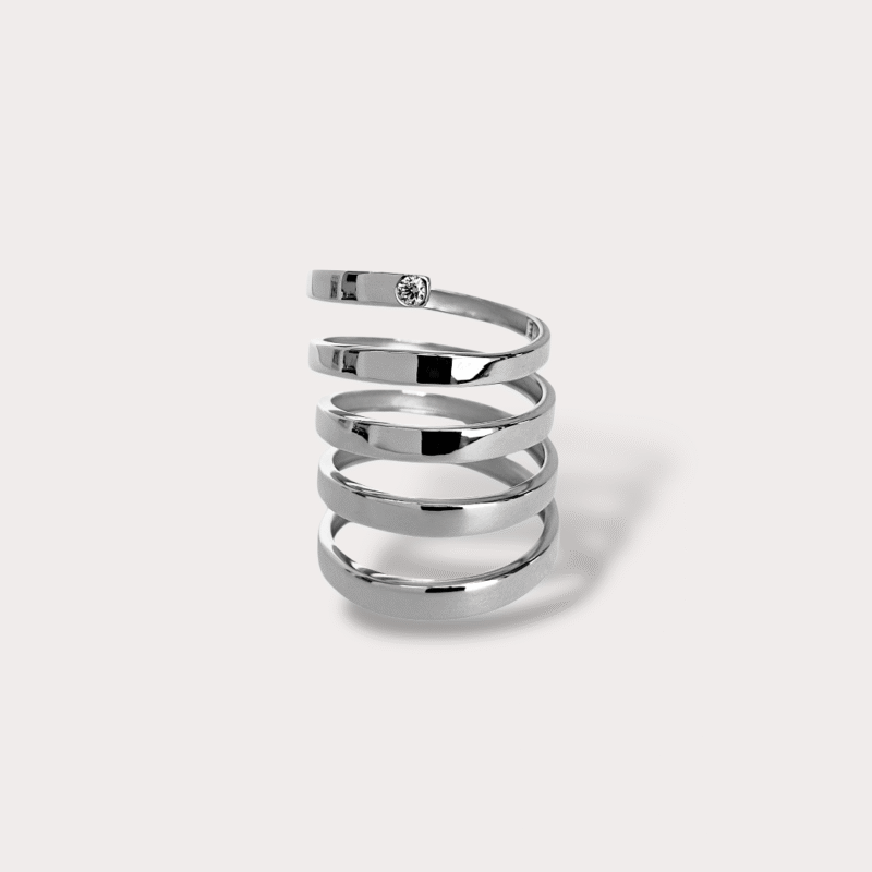 Anel em Prata com Diamante – Coleção Vortex - CA00273