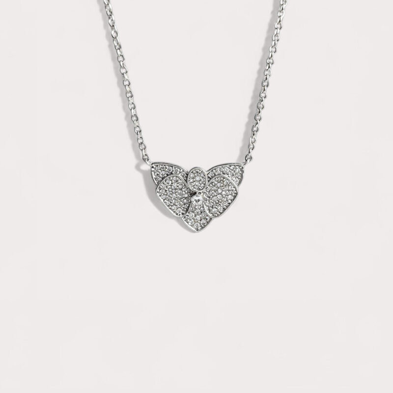 Colar em Ouro Branco com Diamantes – Coleção Orquídea