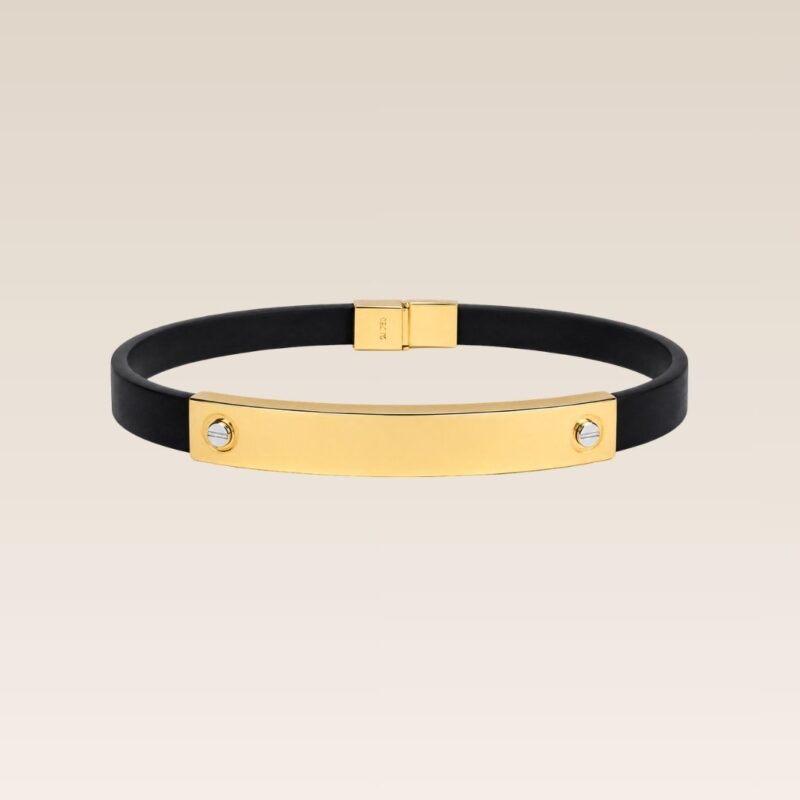 Pulseira em Ouro Amarelo e Caucho